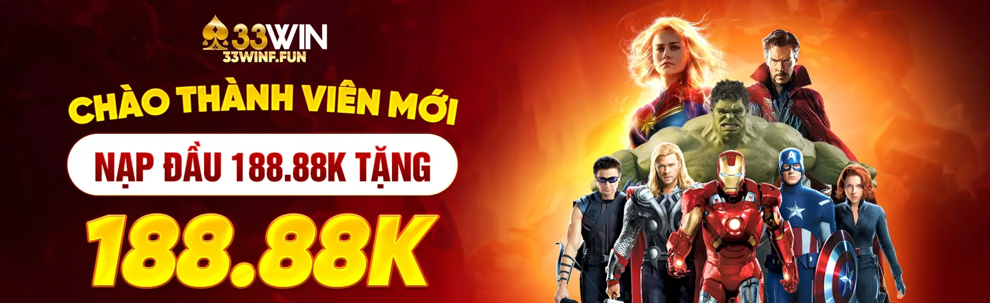 33WIN nạp đầu 188k tặng 188k